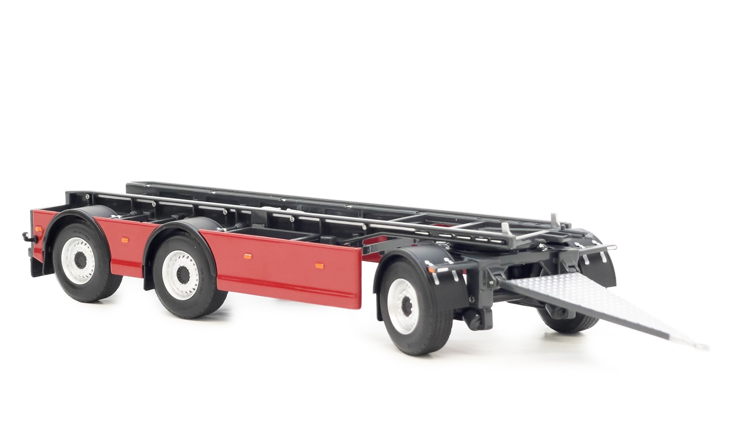 GS Meppel Haaklift Container trailer Rood - 1:32